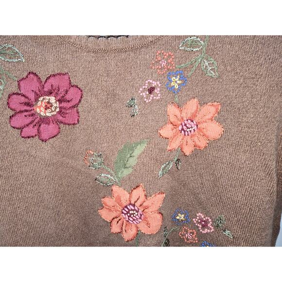Alfred Dunner Embroidered Floral Sweater Top - Petite XL - Picture 5 of 12